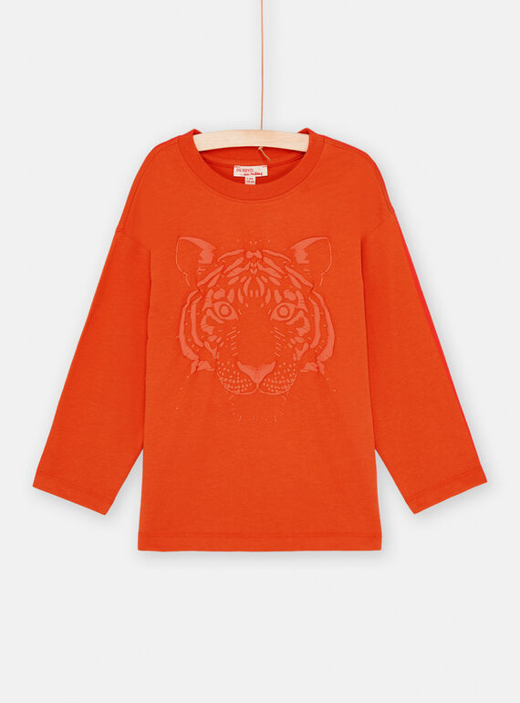 Camiseta naranja con estampado de tigre para niño SOJOTIEP2 / 23W902G1TMLE410