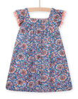 Vestido azul capri con estampado floral para bebé niña NISANROB1 / 22SG09S2ROBC221