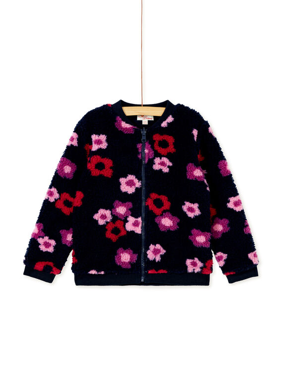 Cárdigan efecto piel de cordero con estampado floral KALUCAR1 / 20W901P1CARC205