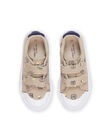 Zapatillas de tela beige con estampado de tigres y leones RUTOILAOP / 23KK3873D16080