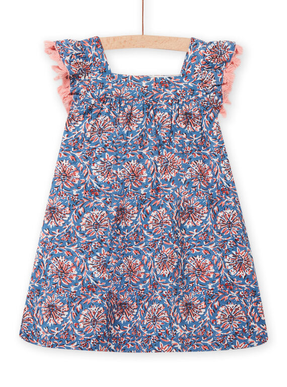 Vestido azul capri con estampado floral para bebé niña NISANROB1 / 22SG09S2ROBC221