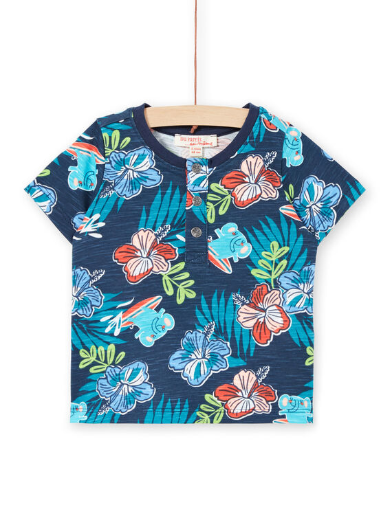 Camiseta de manga corta de color azul, para bebé niño LUBONTUN / 21SG10W1TMC717