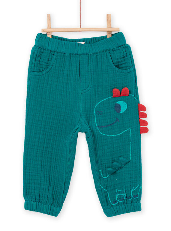 Pantalón de doble gasa verde PUPRIPAN1 / 22WG10P1PAN060
