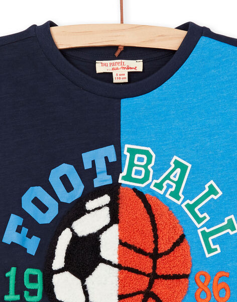 Camiseta azul marino y azul para niño LOHATI1 / 21S902X2TMC705