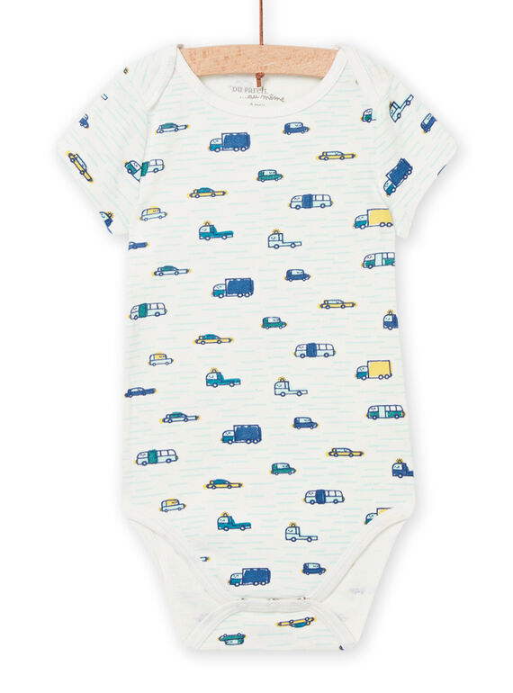 Body con estampado de vehículos crudo para bebé niño NEGABODVOI / 22SH14J2BDL001