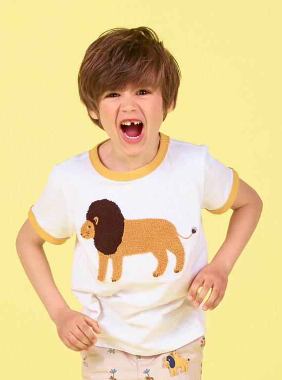 Camiseta blanca y naranja - Niño LOJAUTI / 21S902O1TMC000
