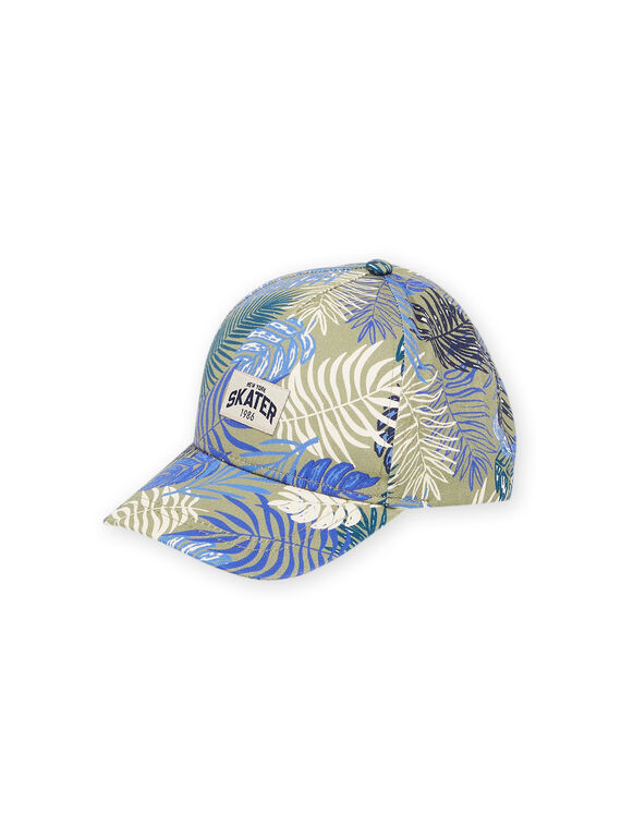 Gorra de color caqui y azul con estampado de hojas RYOJOCHA3 / 23SI02B2CHA626