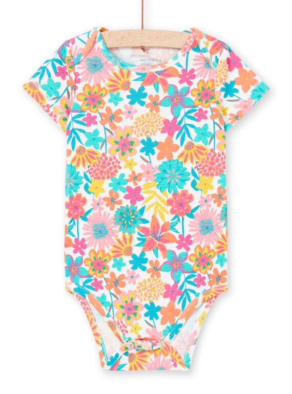 Body de manga corta con estampado floral de colores para bebé niña MEFIBODANI / 21WH13B6BDL001