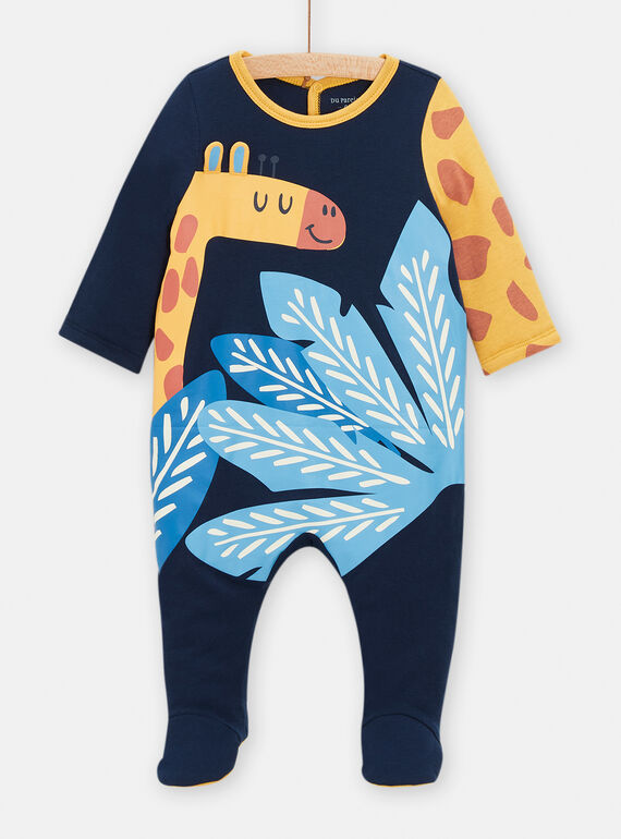 Pelele azul oscuro con estampado de jirafa para bebé niño TEGAGREGIR / 24SH1446GRE705