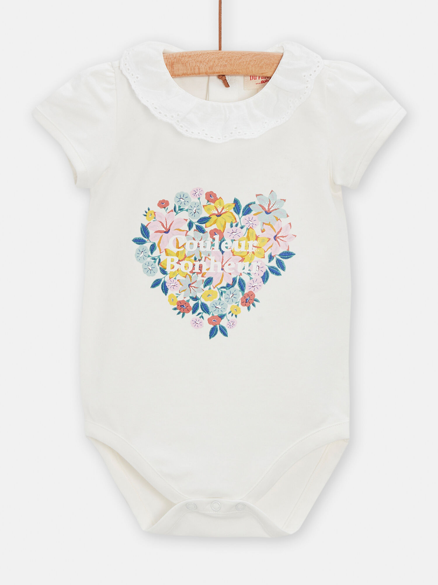 Body de manga corta blanco para bebe nina comprar online Bodis DPAM