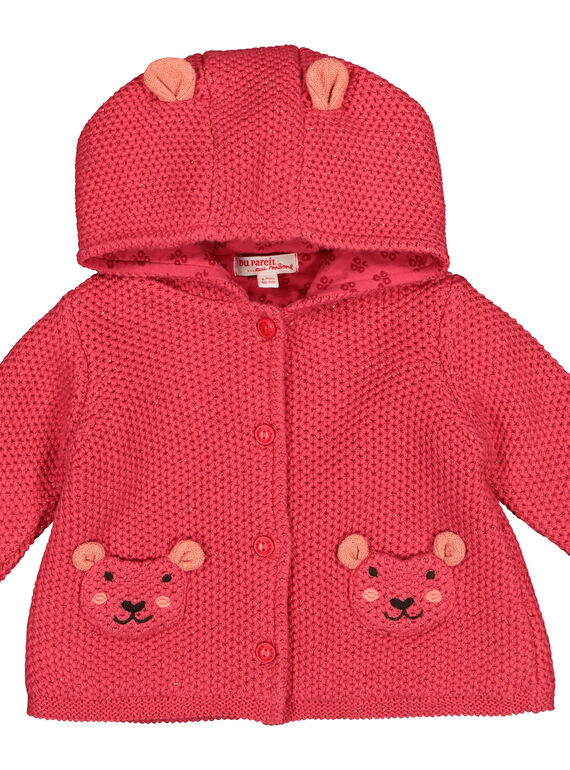 Chaqueta de punto con capucha para bebé niña FIBAVEST1 / 19SG09X1VES308