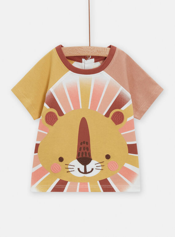 Camiseta multicolor con estampado de cara de león para bebé niño TUCRITEE2 / 24SG10L1TMC001