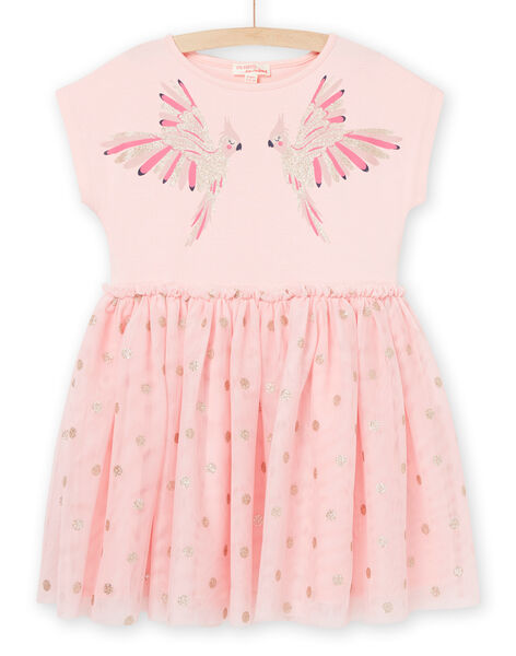 Vestido con estampado de pájaros y gasa con estampado de lunares RANEOROB5 / 23S901O6ROB321