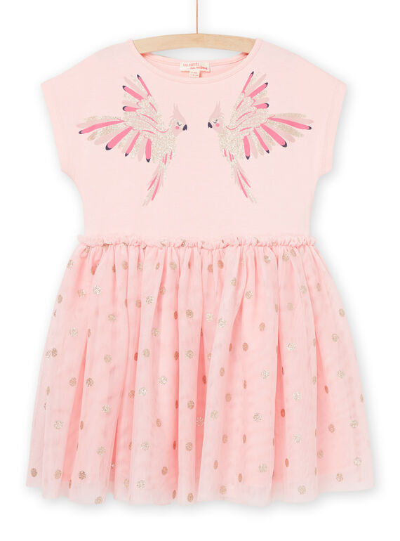 Vestido con estampado de pájaros y gasa con estampado de lunares RANEOROB5 / 23S901O6ROB321