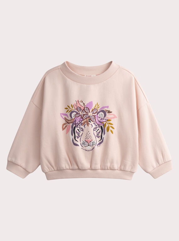 Sudadera rosa palo con animación de tigre WALANSWEA / 25S90141SWED319