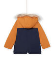 Parka bicolor con capucha con terminación de pelo artificial con chaqueta interior POGROPAR2 / 22W902F1PAR804