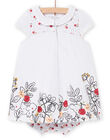 Vestido y cubrepañal blanco para recién nacido niña NOU2ENS2 / 22SF0351ENS000