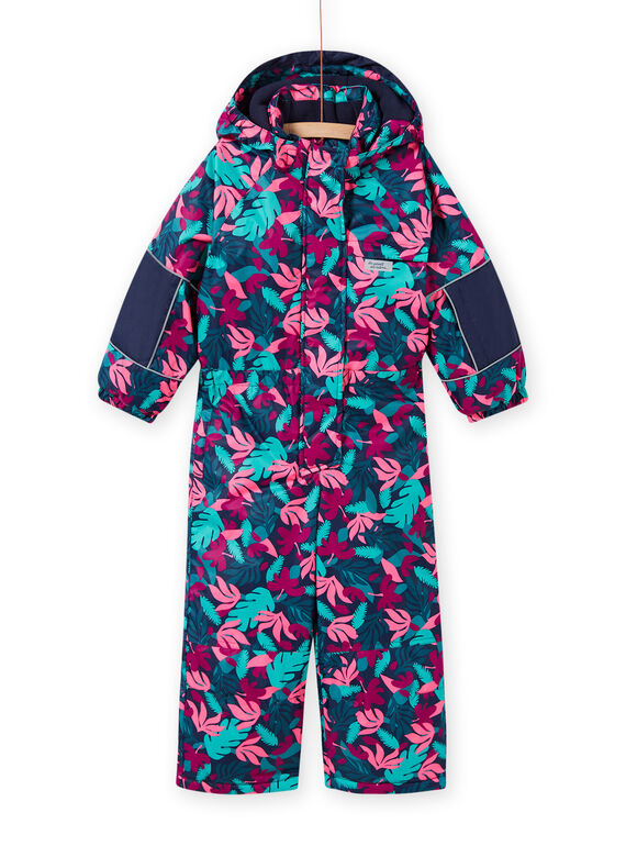 Mono de esquí azul marino con estampado de hojas para niña : - Catálogo DPAM | DPAM