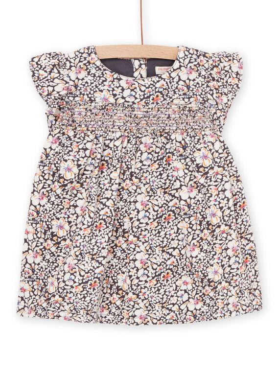 Vestido de punto smock con estampado floral PIREROB2 / 22WG09T2ROBJ901