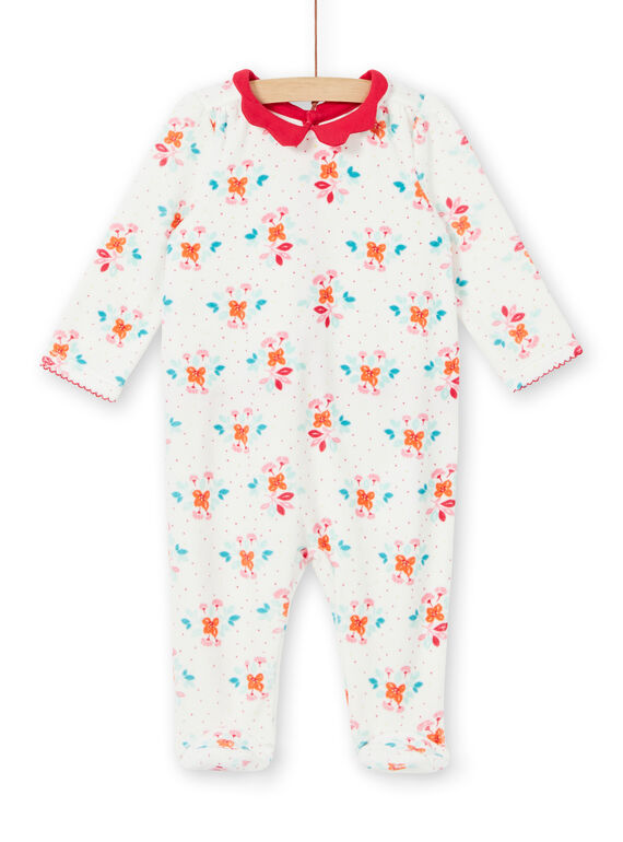 Pelele de terciopelo con estampado floral para bebé niña LEFIGREBOU / 21SH1312GRE001