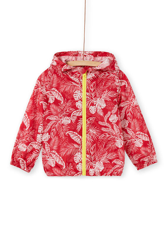 Cazadora con capucha de color rojo y blanco para niño LOGROKA / 21S902R2BLO330