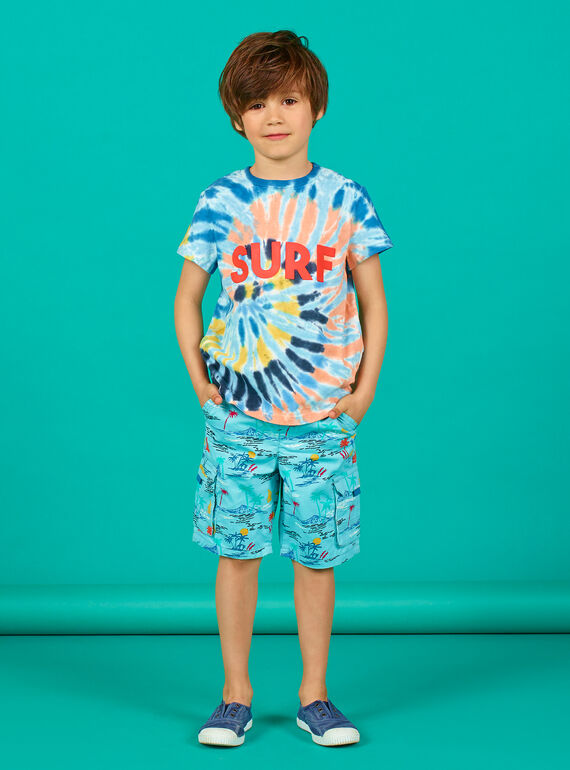Camiseta de manga corta de color azul, para niño LOBONTI1 / 21S902W2TMCC201