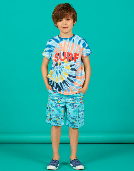 Camiseta de manga corta de color azul, para niño LOBONTI1 / 21S902W2TMCC201