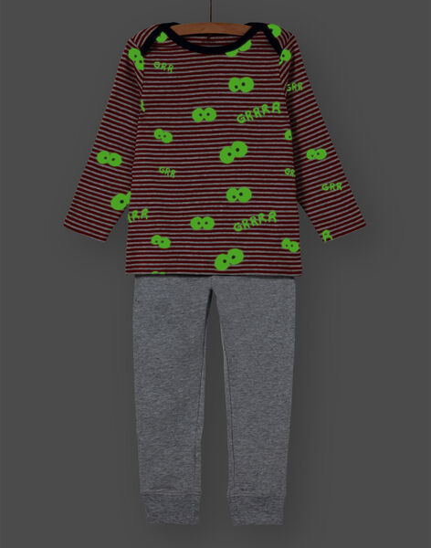 Pijama fluorescente para niño con lateral de rayas : online | DPAM