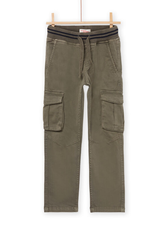 Pantalón cargo caqui con cintura elástica POJOPAMAT2 / 22W902B2PAN609
