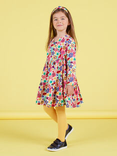 Vestido de manga larga con estampado floral colorido para niña MAMIXROB2 / 21W901J3ROB009
