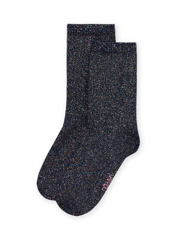Calcetines de color azul noche de lúrex multicolor para niña MYAJOSCHO4 / 21WI0112SOQC205