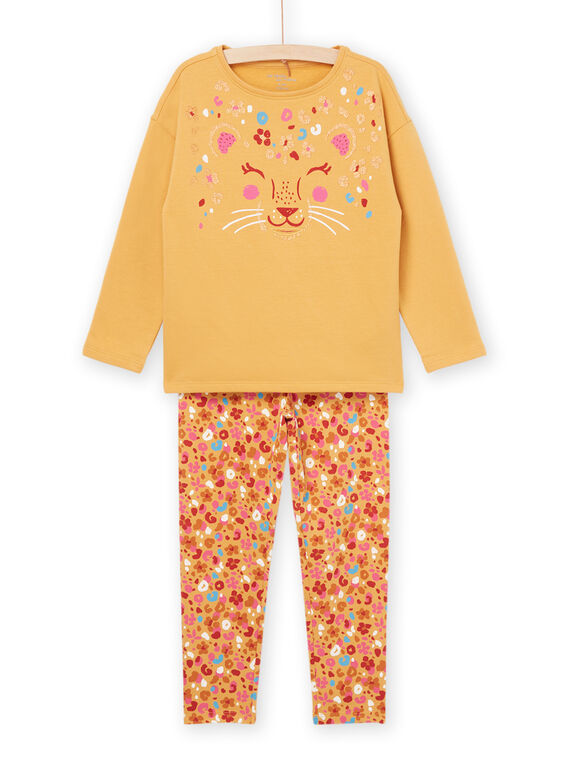 Pijama de jersey y pantalón con estampado de leopardo PEFAPYJTON / 22WH1121PYJB107