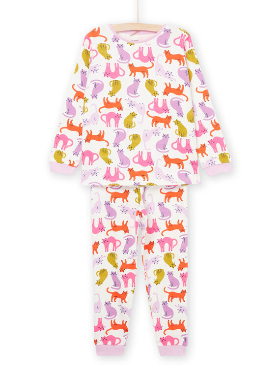 Pijama de jersey y pantalón con estampado de gatos PEFAPYJCAT / 22WH1123PYJ001