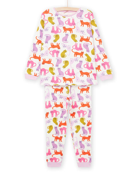 Pijama de jersey y pantalón con estampado de gatos PEFAPYJCAT / 22WH1123PYJ001