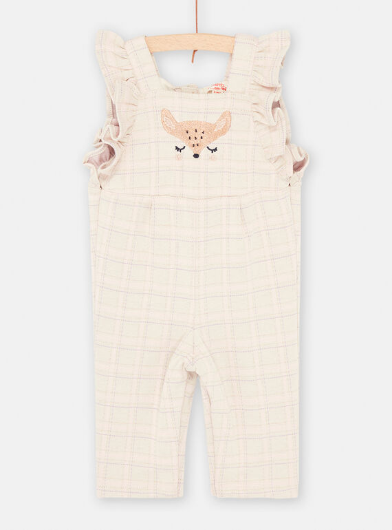 Mono de color crudo con estampado de cuadros para bebé niña SIKHOCOMB / 23WG09Q1CBL001