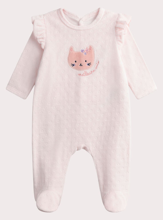 Pelele de terciopelo rosa para bebé niña WEFIGRECHA / 25SH1391GRE318