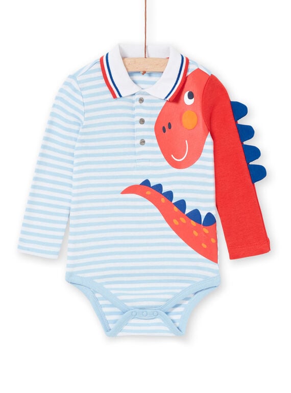 Body de rayas de color azul para bebé niño LUCANBOD / 21SG10M1BOD000