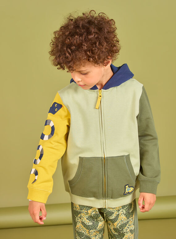 Sudadera con capucha color block para niño MOKAGIL / 21W902I1GIL612