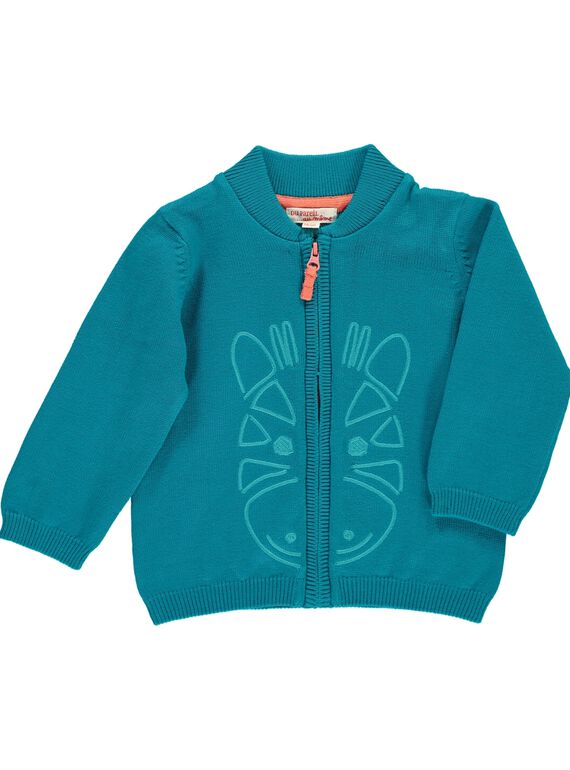 Baby boys' cotton cardigan CUJOGIL6A / 18SG10R8GILC217