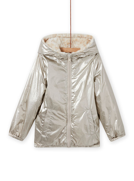 Chaqueta reversible dorada con estampado de leopardo para niña MAFOUDOUNE / 21W90151D3EA006