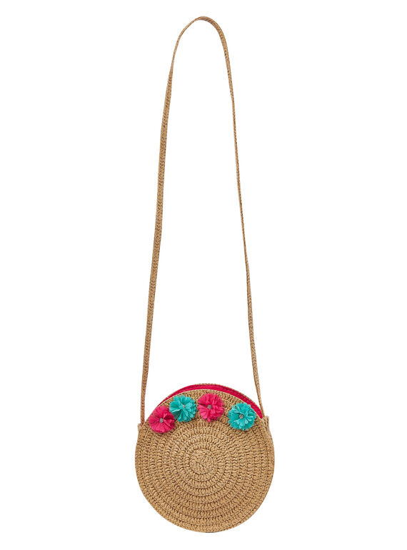 Bolso de rafia con flores + brillo en el centro de las flores JYAWESAC / 20SI0191BES001