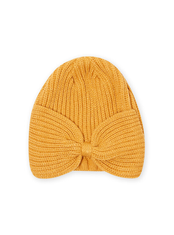 Gorro de color mostaza anudado para niña MYAMIXBON2 / 21WI0154BONB106