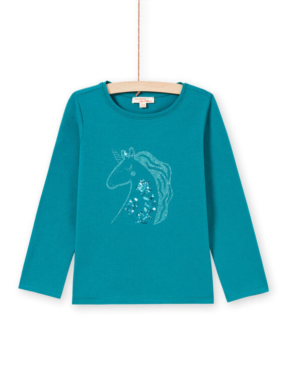 Camiseta turquesa oscuro para niña MAJOYTEE6 / 21W9012ATMLC217