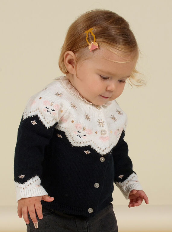 Cárdigan de punto jacquard para bebé niña MIHICAR2 / 21WG09U2CARJ905