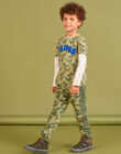 Pantalón de chándal caqui con estampado de leopardo para niño MOKAJOG2 / 21W902I2JGB612