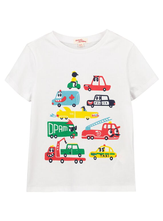 Camiseta con estampado de fantasía de color blanco para niño FOCOTI2 / 19S90282TMC000