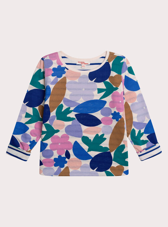 Camiseta beige con estampado floral para niña XABLUTEE3 / 25W901N2TML114