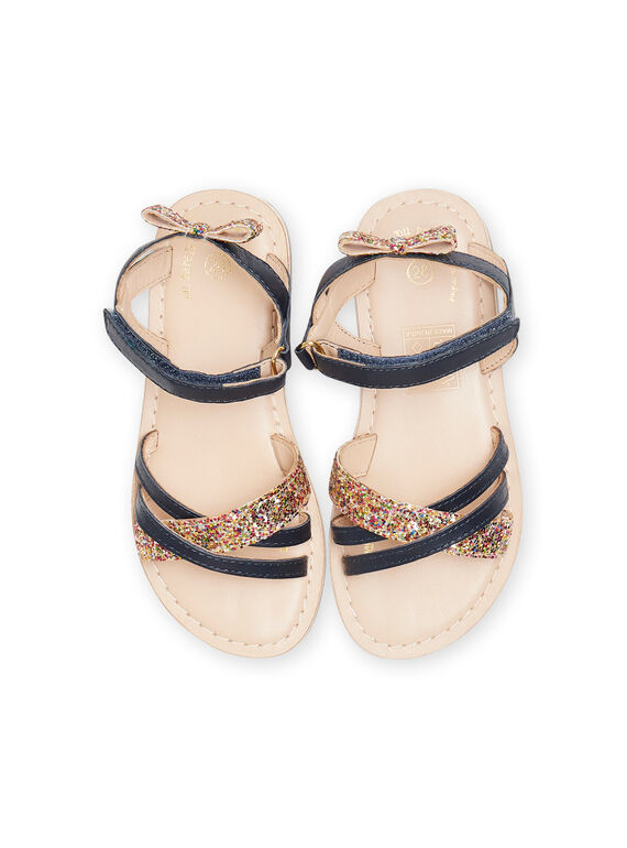 Sandalias de color azul marino con brillo para niña NASANDMARINE / 22KK3544D0E070
