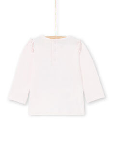 Camiseta de manga larga de color rosa con texto «Joli Colibri» para bebé niña MIKATEE / 21WG09I1TML632