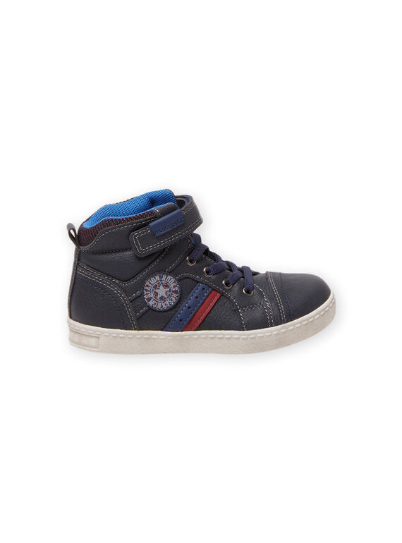 Zapatillas altas de color azul marino estilo deportivo para niño MOBASGI / 21XK3672D3F070